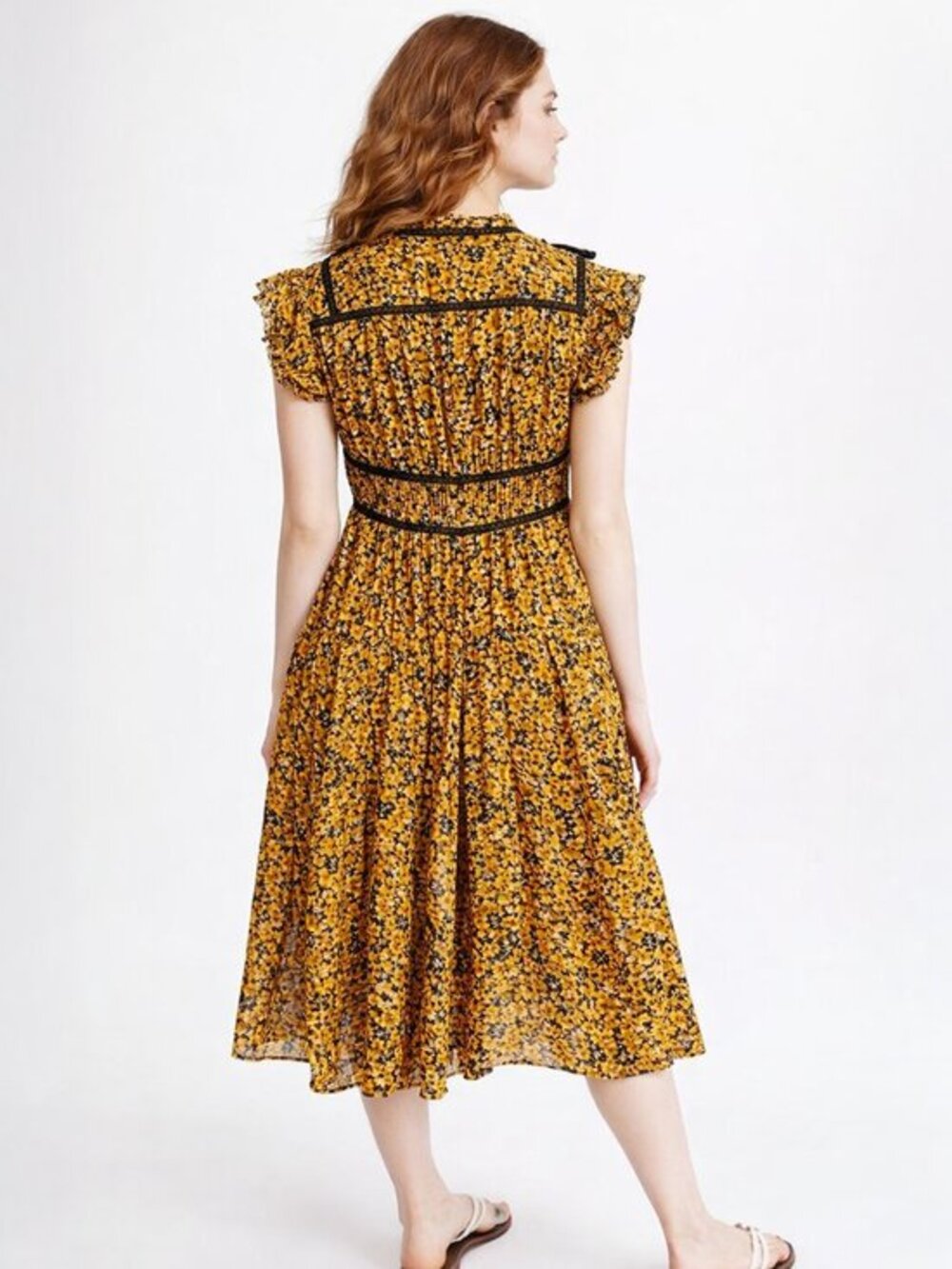 Ulla Johnson Amari Dress Marigold‎ Size 0 NWT Midi Orange Black - Picture 14 of 17